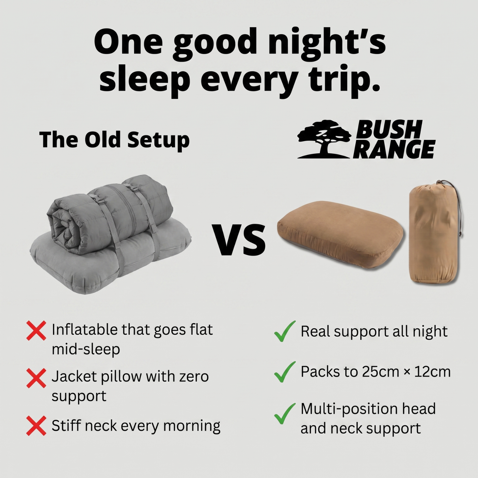 Portable Camping Pillow – Memory Foam Travel Pillow for Outdoor Use