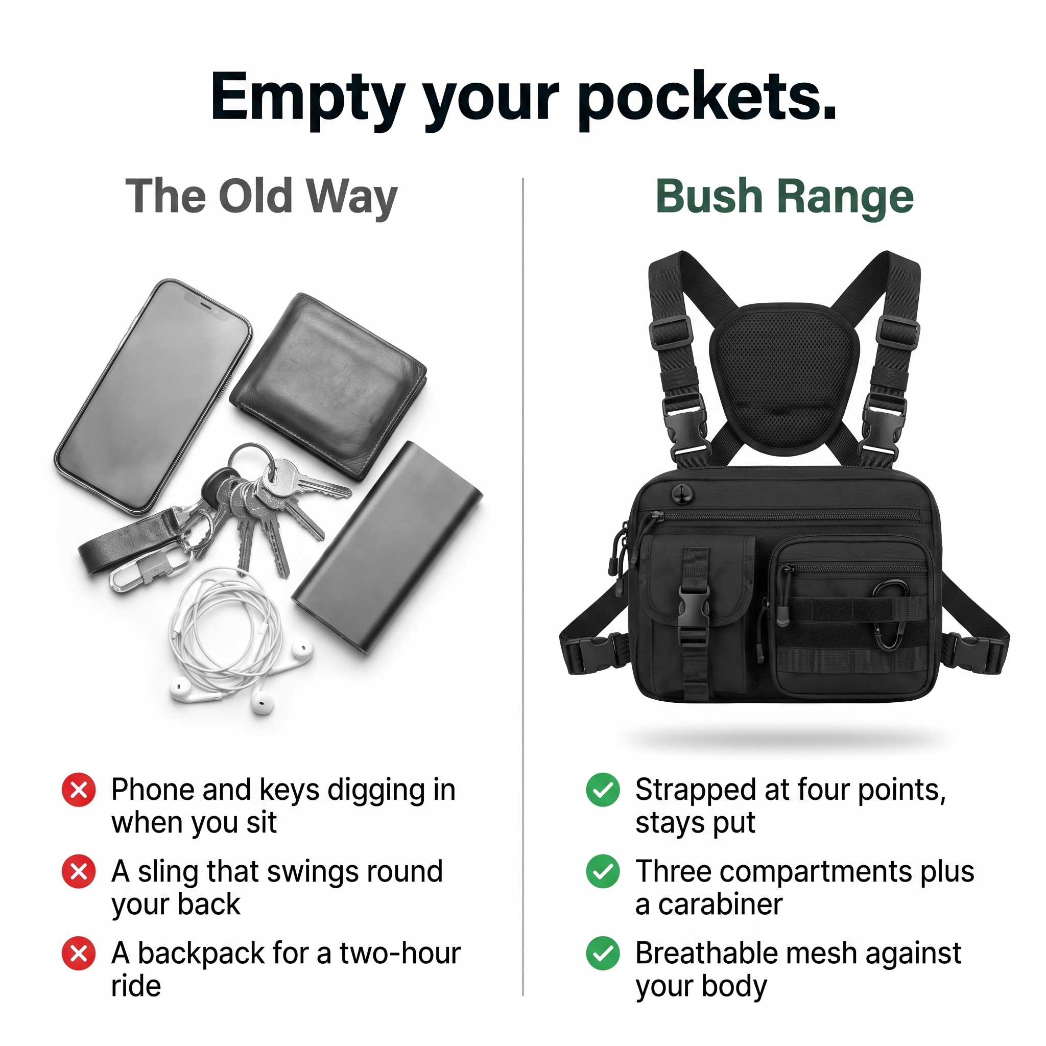 Compared with carrying everything in your pockets