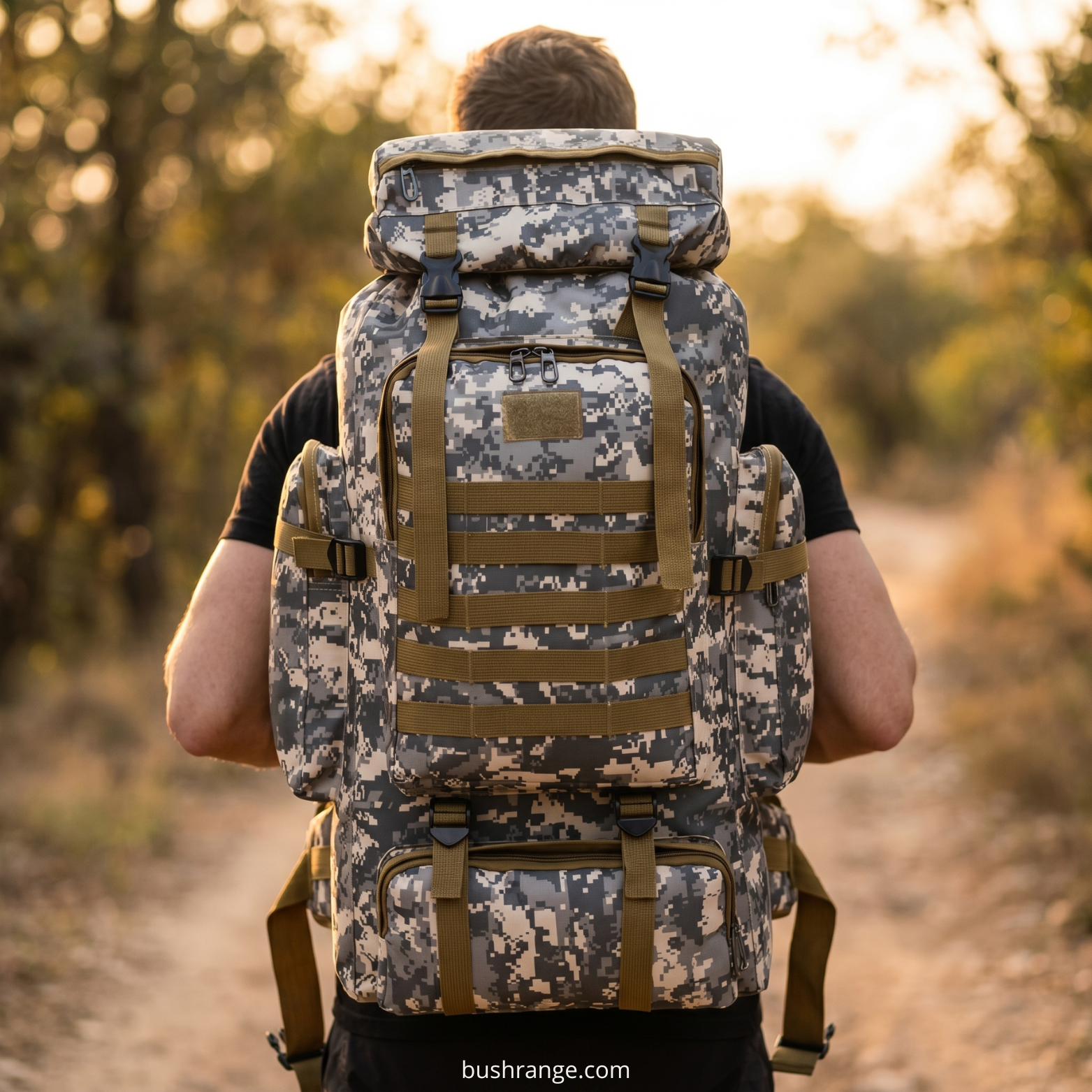 Outdoor hiking backpack – foldable drawstring backpack for camping and travel - 70L