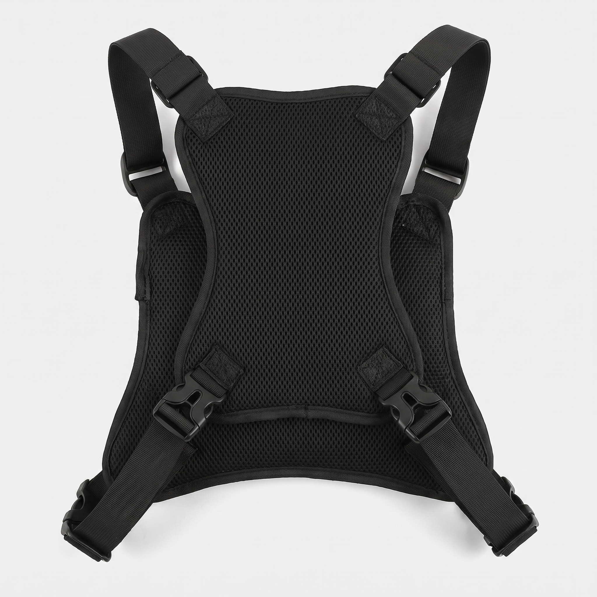 Back view showing the breathable mesh panel against the body