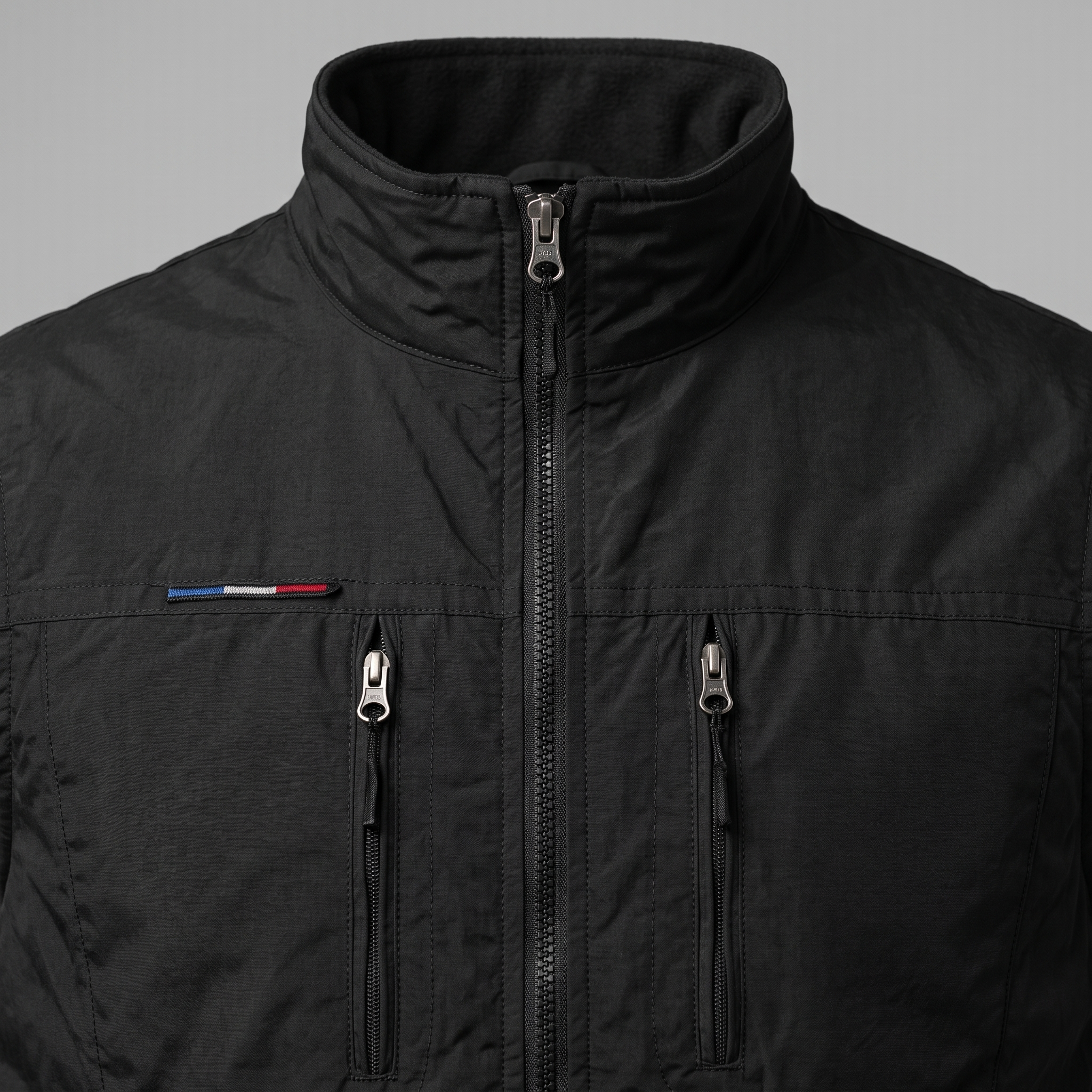 Stand collar and yoke seam detail