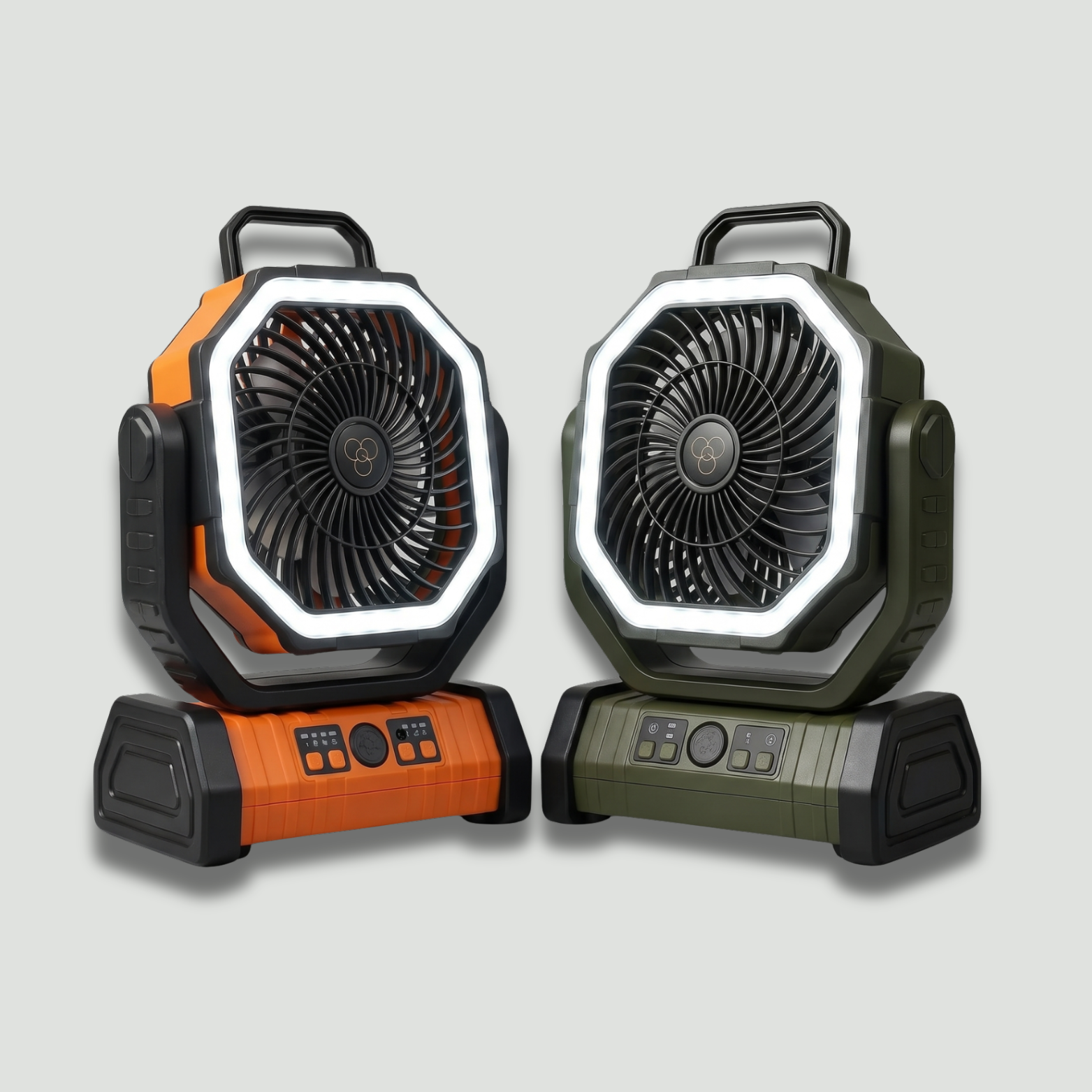 Camping Fan with LED Light & Power Bank – 3-in-1 Rechargeable Outdoor Fan