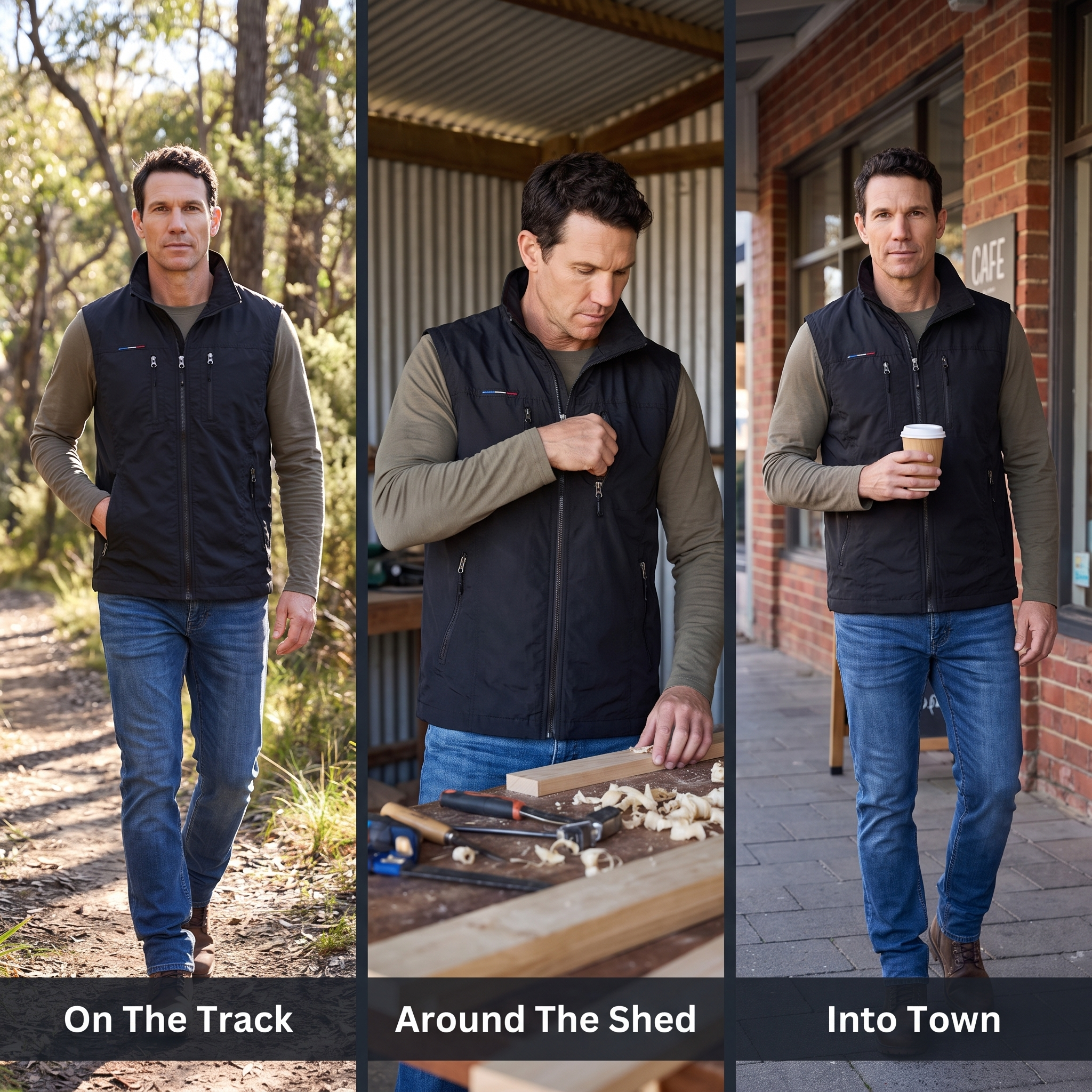 Three uses: on the track, around the shed, into town