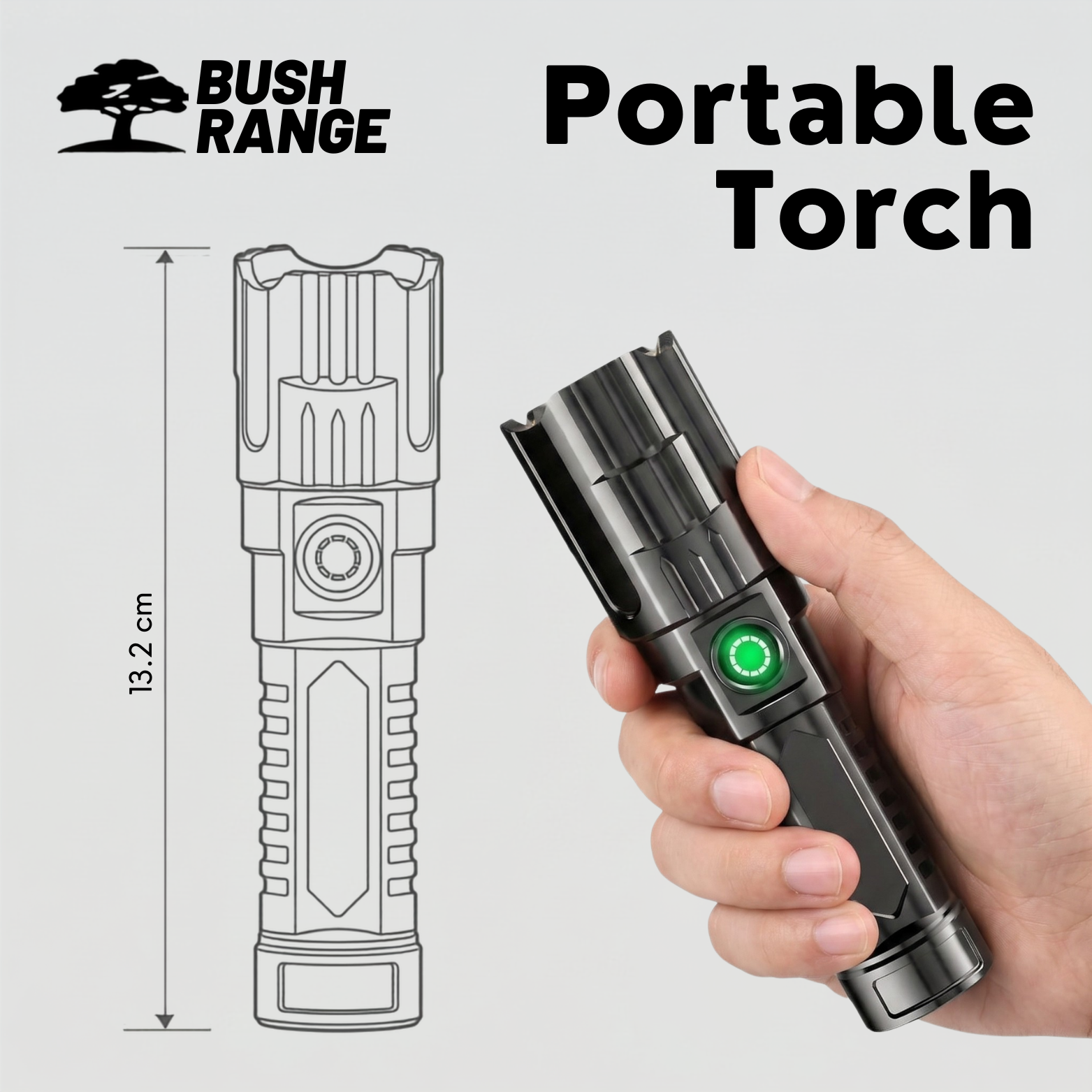 LED Long-Range Zoom Torch – USB Rechargeable Utility Torch