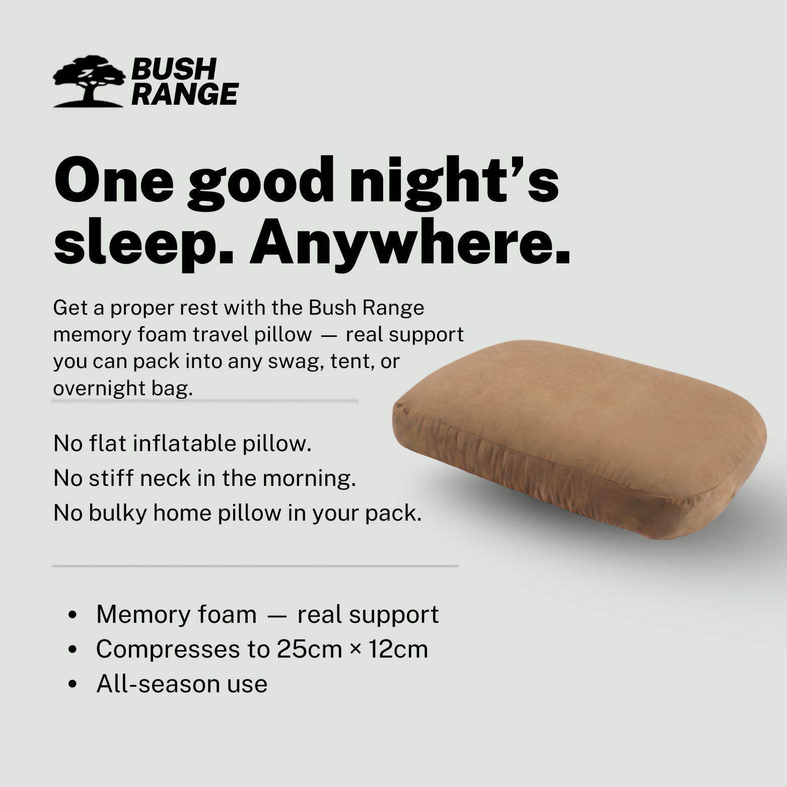 Portable Camping Pillow – Memory Foam Travel Pillow for Outdoor Use