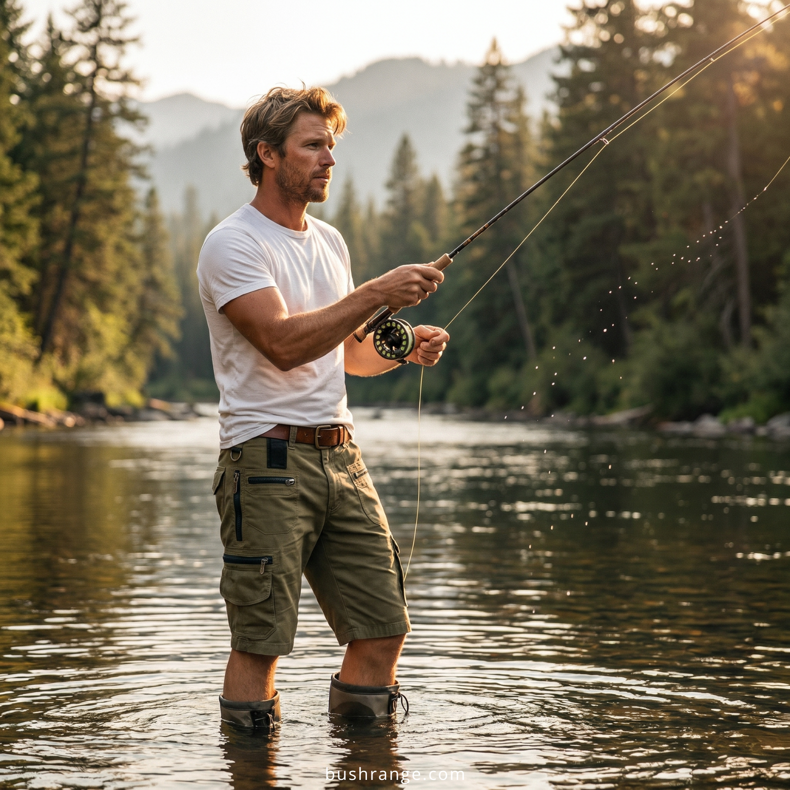 Men’s Outdoor Cargo Shorts – Zip Pockets for Hiking and Fishing