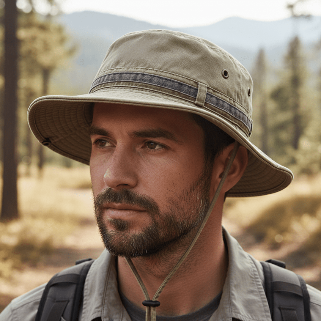 Cotton Boonie Hat – Packable Outdoor Sun Hat with Chin Strap – view 2