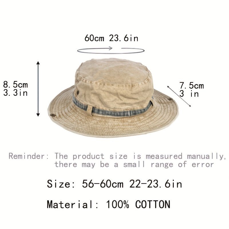 Cotton Boonie Hat – Packable Outdoor Sun Hat with Chin Strap – view 3