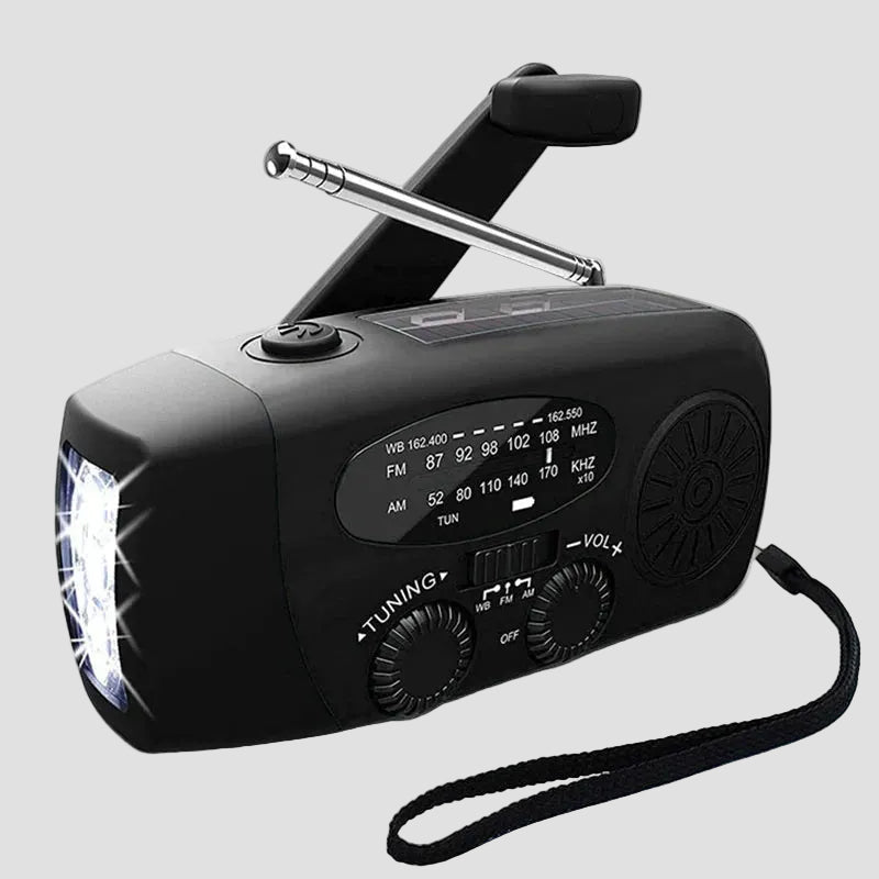 Emergency Hand Crank Radio with Solar & USB Charging – view 2