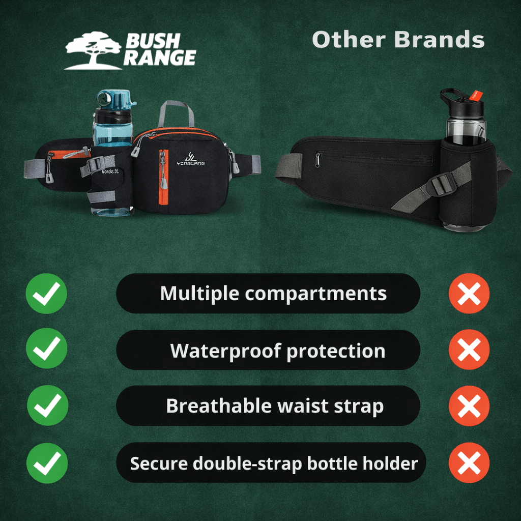 Lightweight Water Resistant Outdoor Waist Pack – Bottle Holder Design – view 5