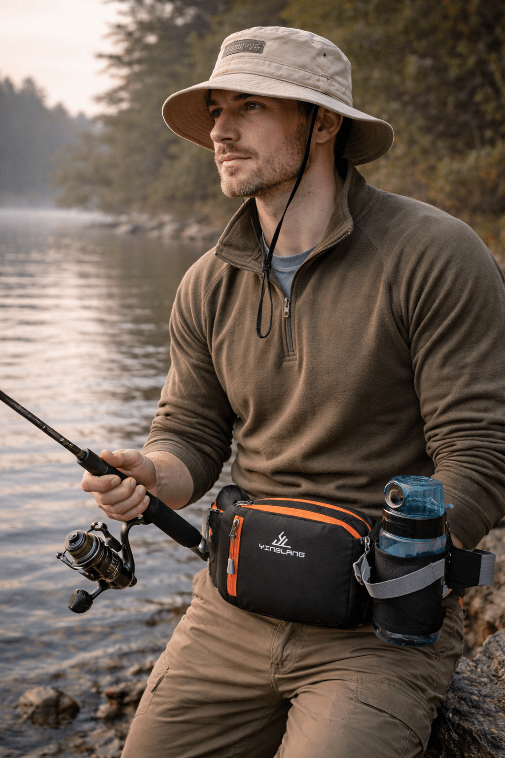 Lightweight Water Resistant Outdoor Waist Pack – Bottle Holder Design – view 4
