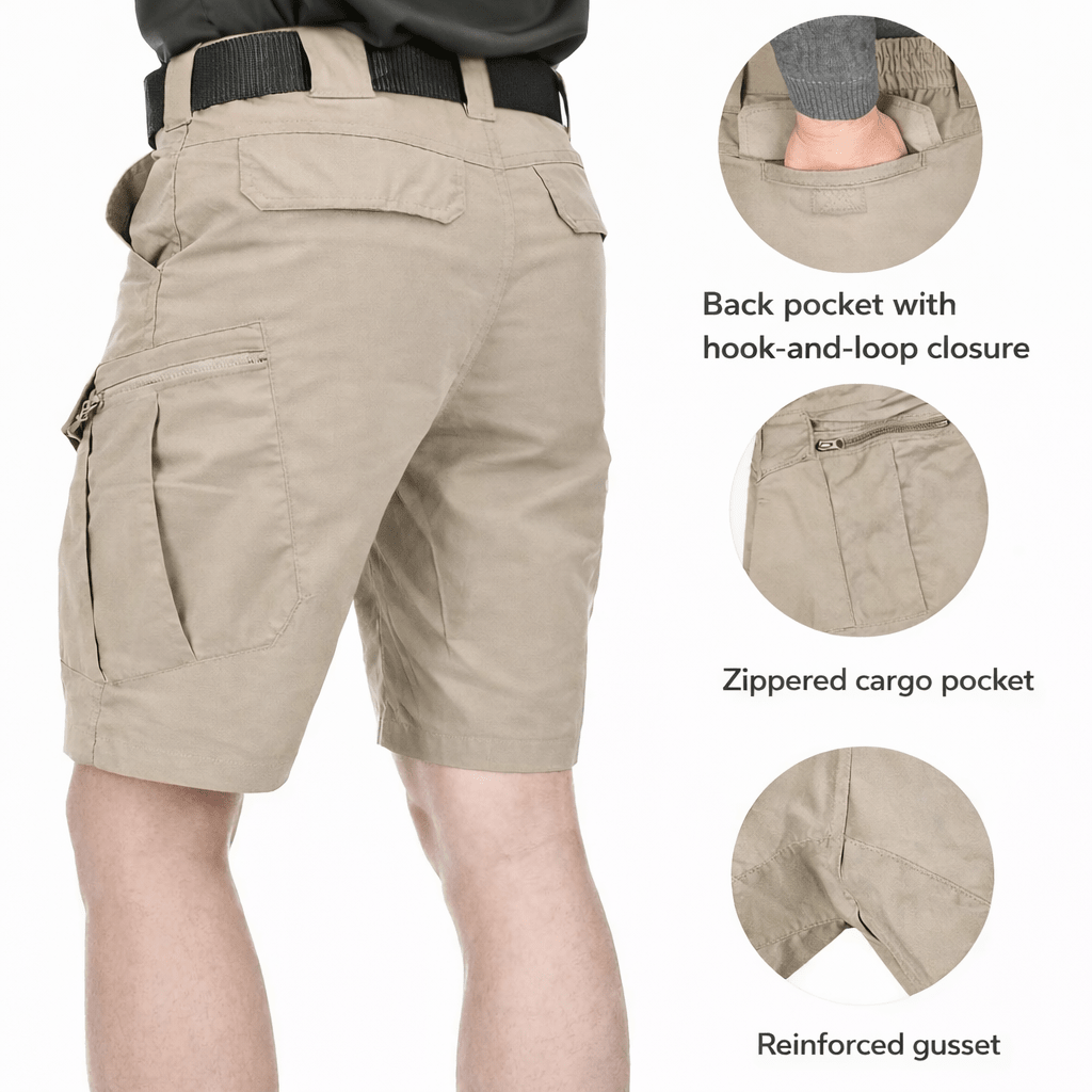 Men’s Outdoor Cargo Shorts – Elastic Waist Design with 6 Pockets – view 13