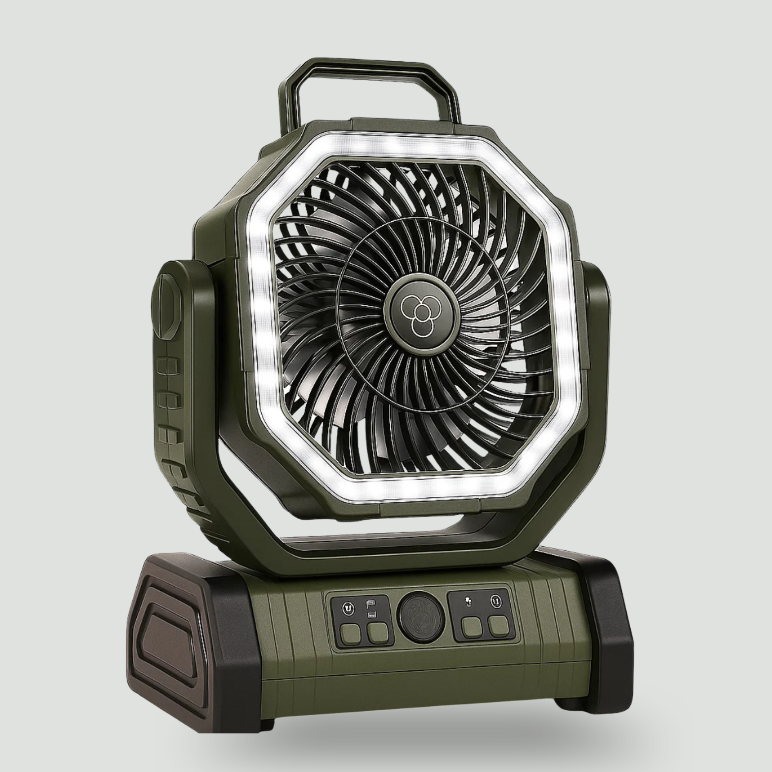 Camping Fan with LED Light & Power Bank – 3-in-1 Rechargeable Outdoor Fan