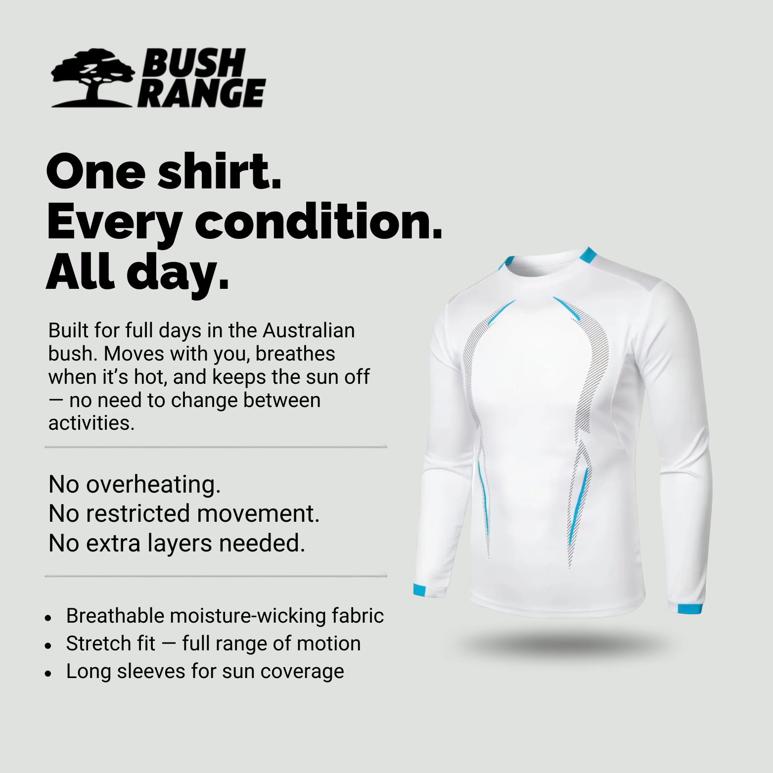 Men’s Breathable Long Sleeve Outdoor T Shirt – Lightweight Trail Layer
