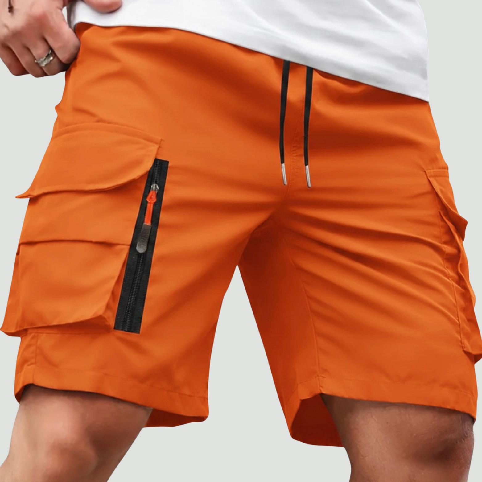 Men’s Lightweight Cargo Shorts with Zip Pockets – Outdoor Hiking Fit