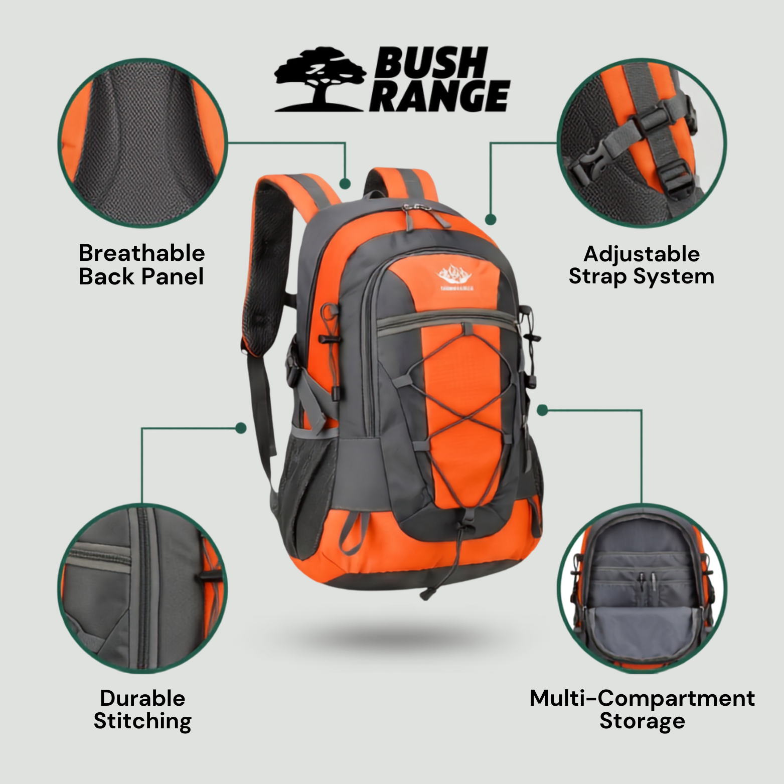 Lightweight 30L Hiking Backpack – Waterproof Daypack for Outdoor Use