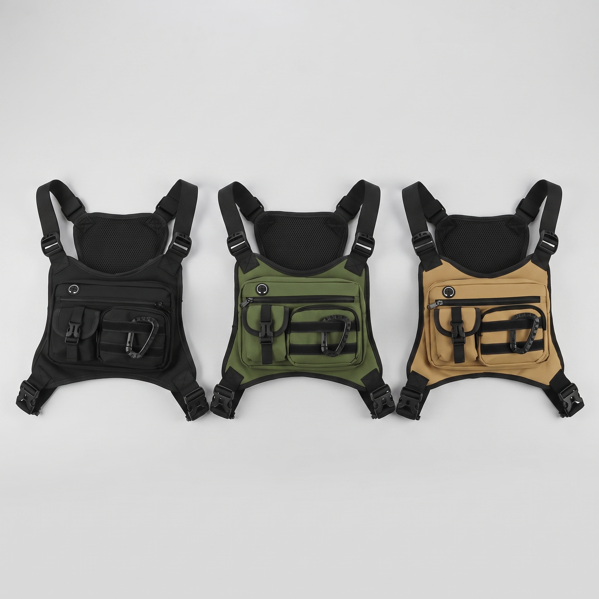 All three colourways of the chest bag