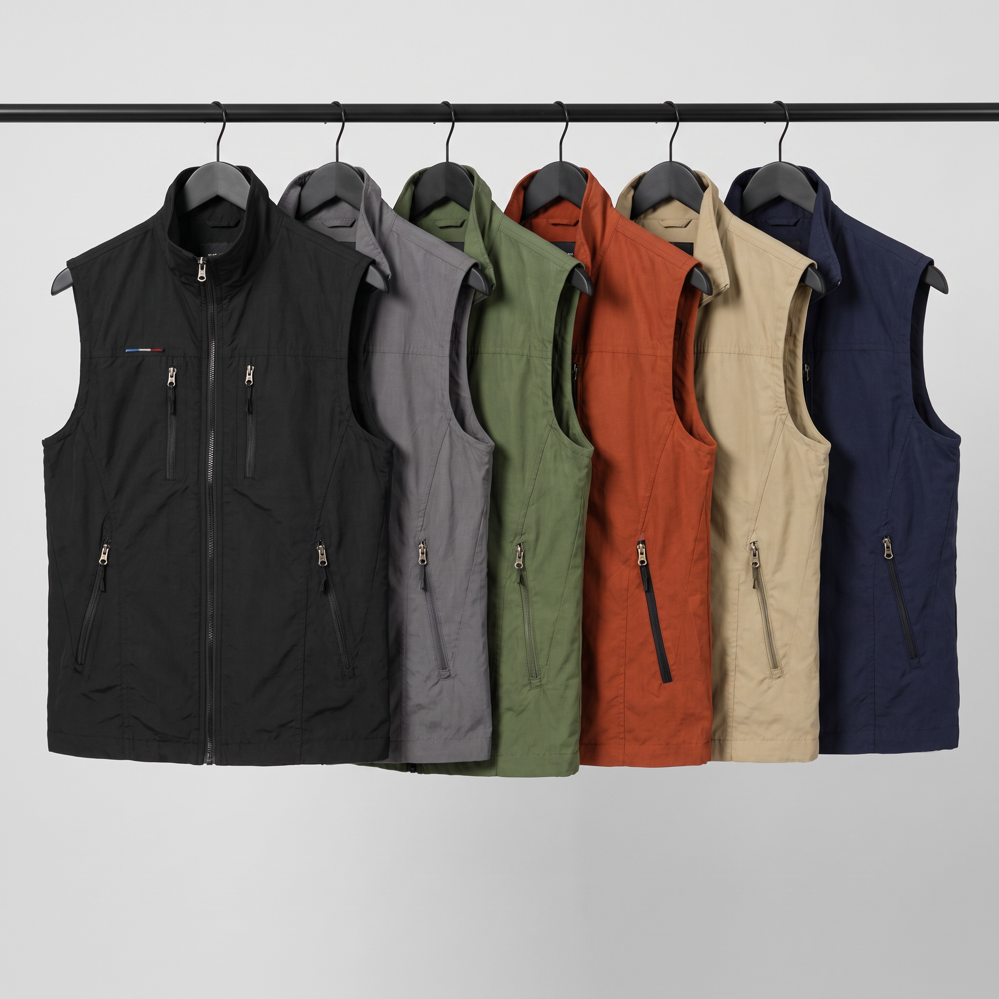 All six colourways of the vest