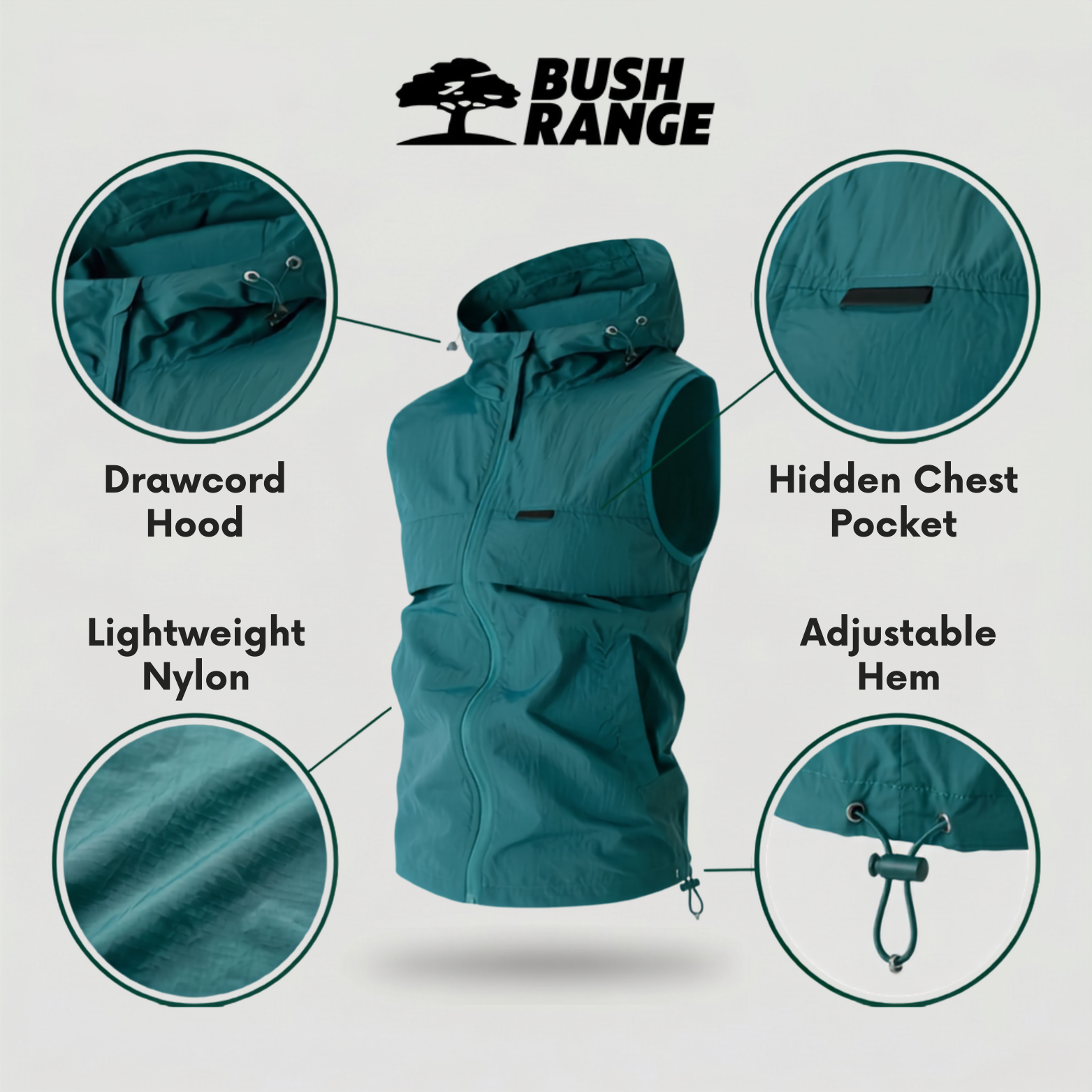 Lightweight Hooded Sleeveless Fishing Vest – Summer Outdoor Layer