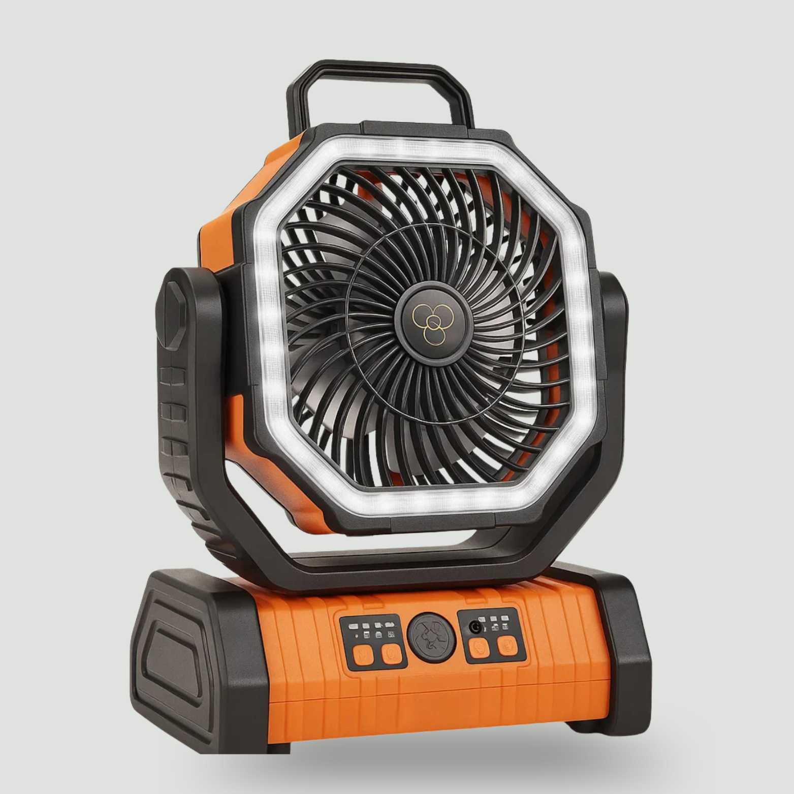 Camping Fan with LED Light & Power Bank – 3-in-1 Rechargeable Outdoor Fan