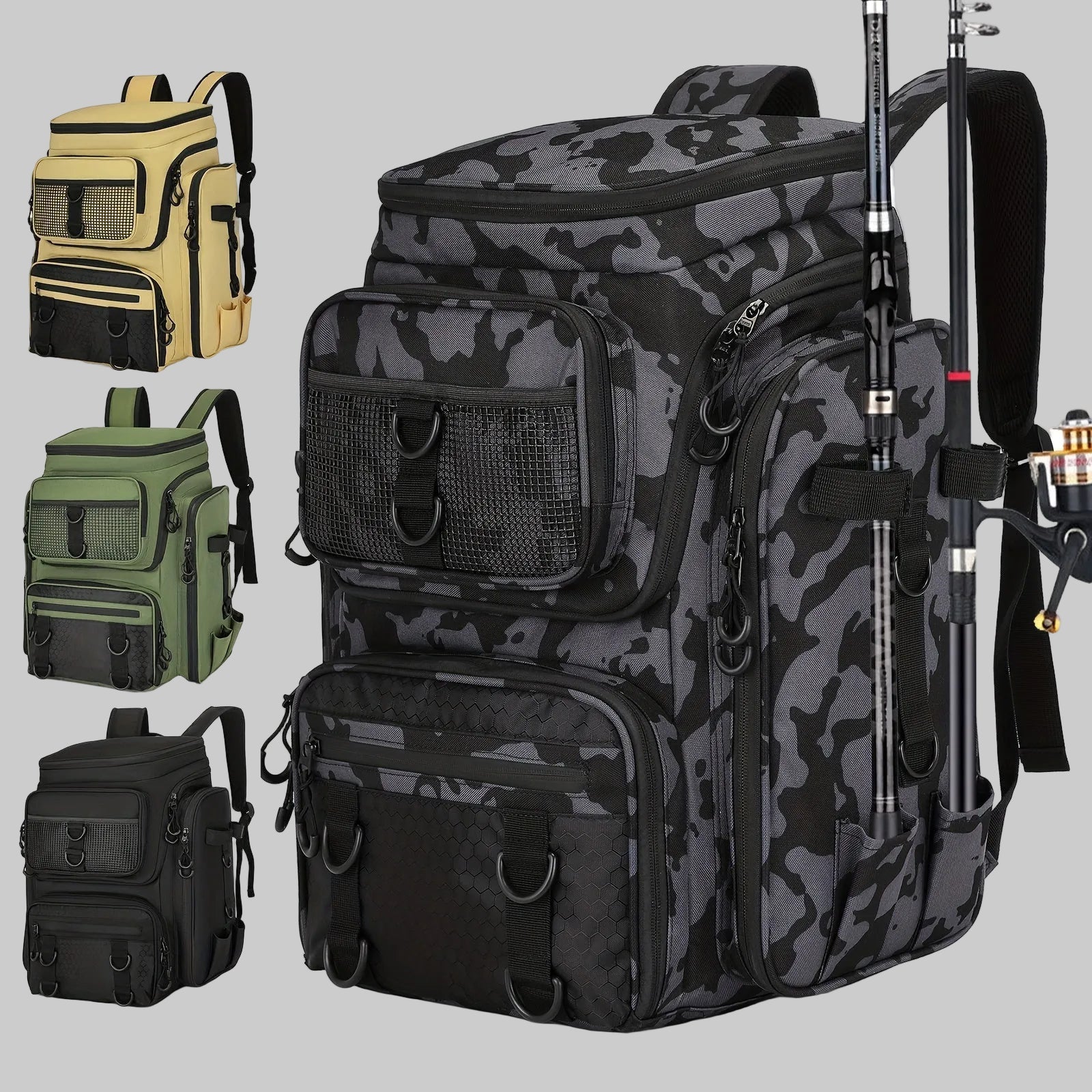 42L Fishing Backpack with Rod Holder – Large Capacity for Outdoor Gear – view 6