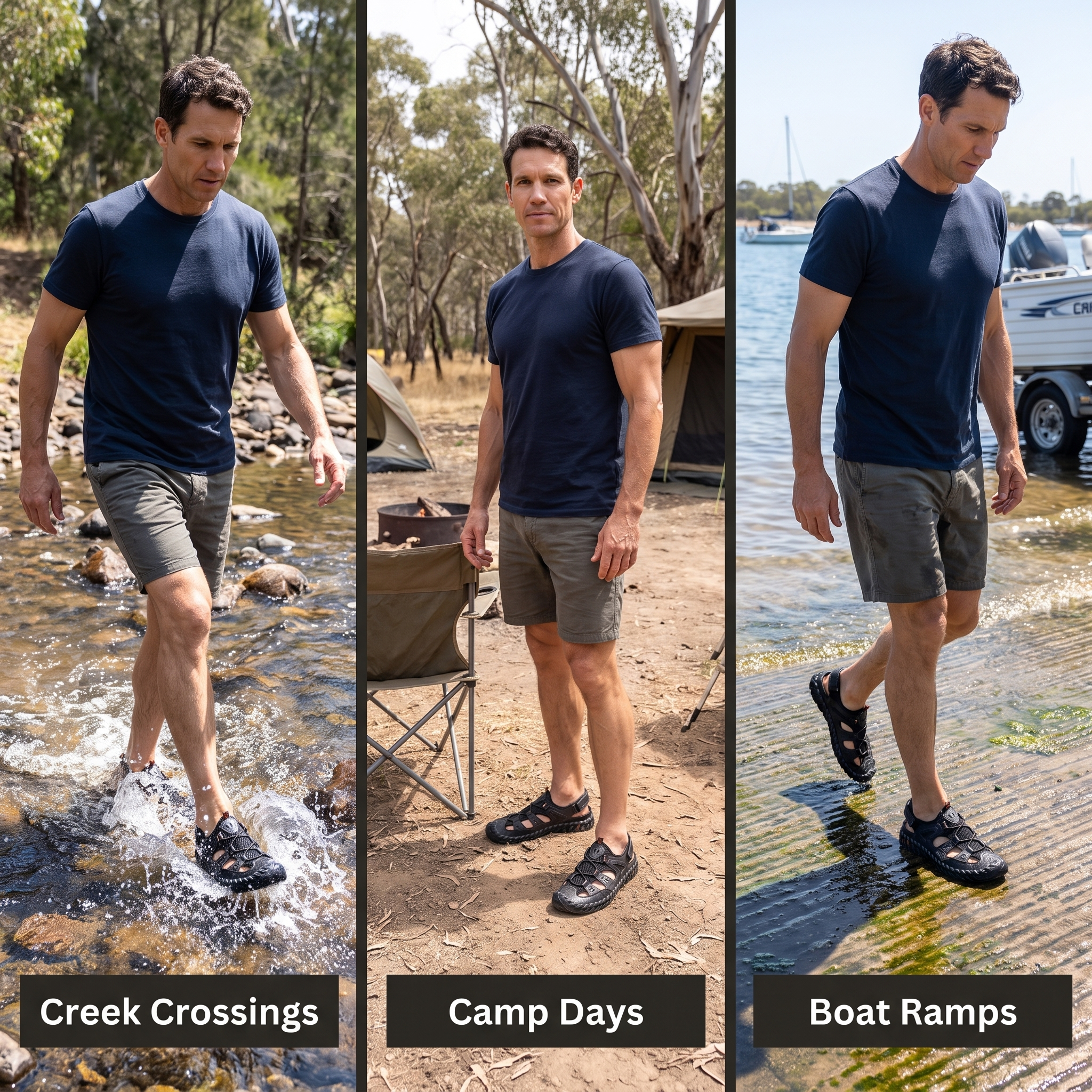 Three uses: creek crossings, camp days, boat ramps