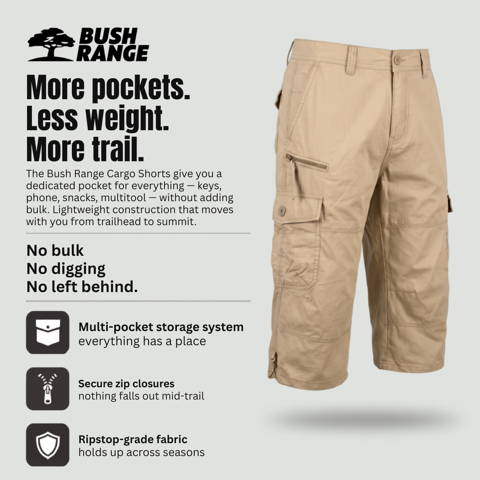 Lightweight Loose-Fit Cargo Shorts – Multi-Pocket Outdoor Wear