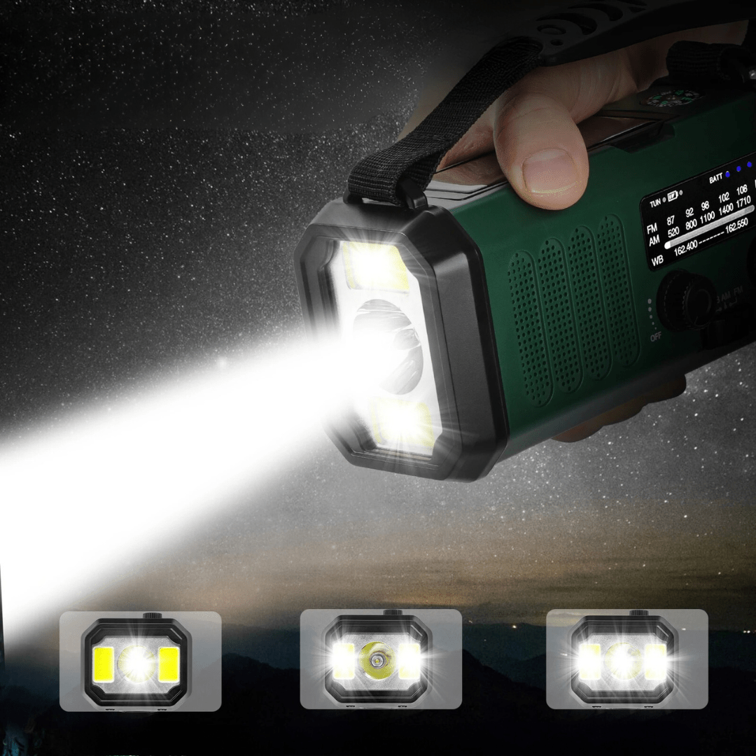 Emergency Radio with Solar & Hand Crank – 10000 mAh Power Bank – view 4