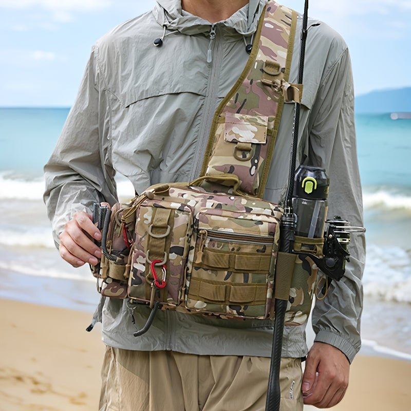 Heavy-Duty Fishing Backpack with Rod Holder – Multi-Compartment Outdoor Gear Pack – view 9