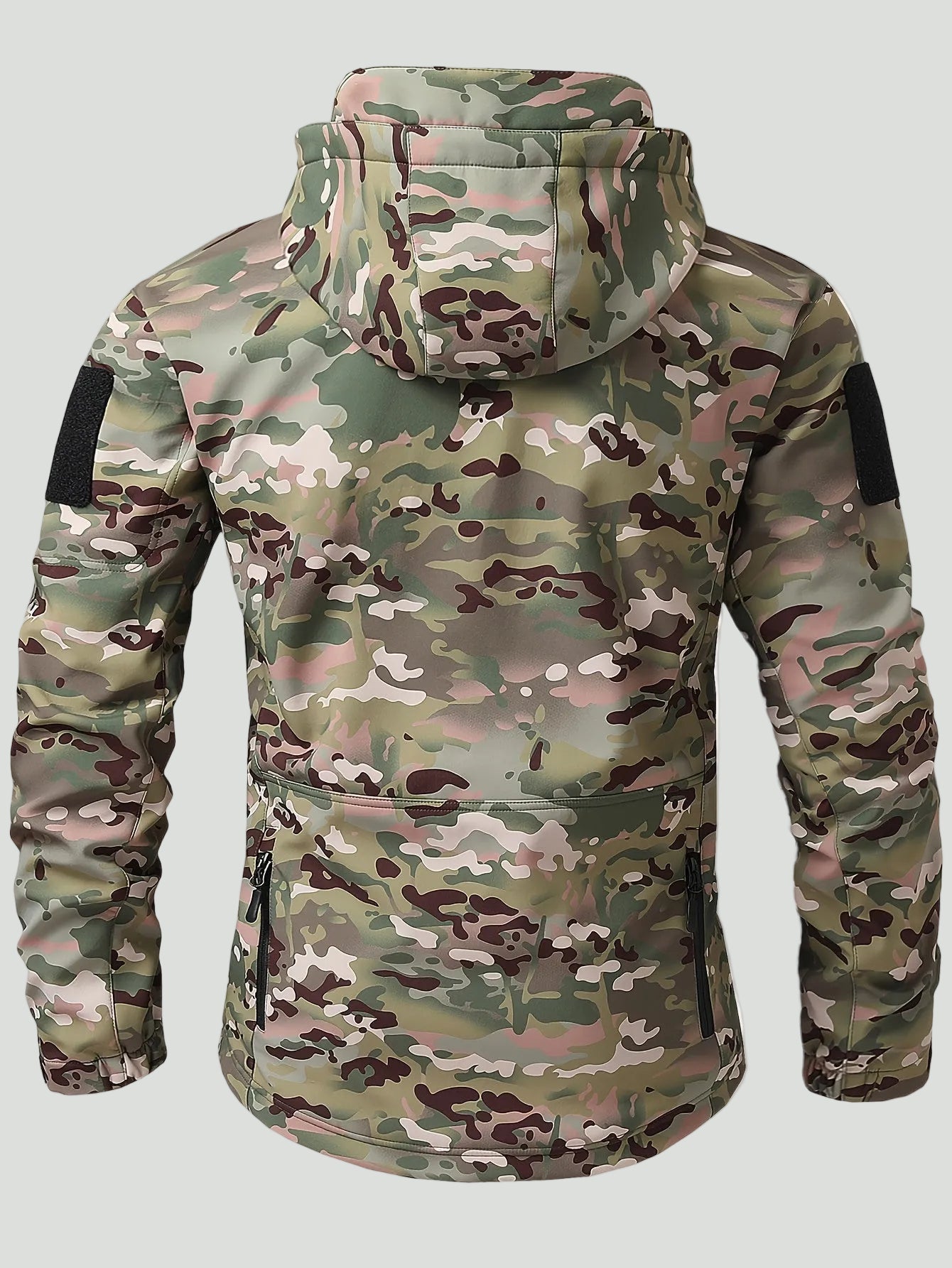 Men’s Camouflage Softshell Jacket – Hooded Outdoor Layer for Cold Weather Use – view 5