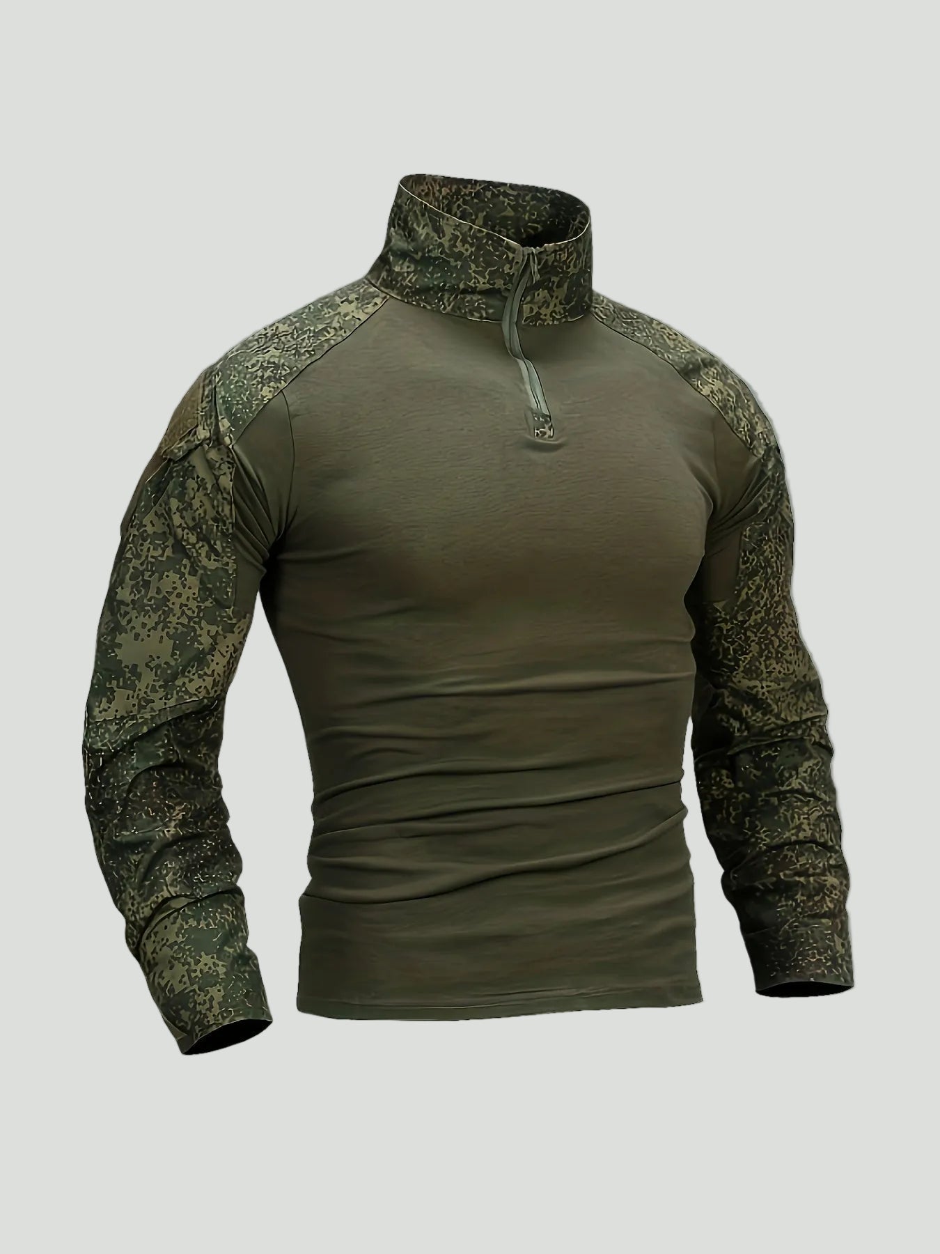Men’s Camouflage Tactical Long Sleeve Shirt – Half Zip Outdoor Layer – view 3