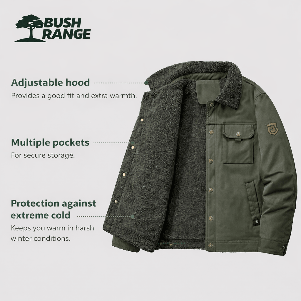 Men’s Insulated Outdoor Jacket – Lined Cargo Design – view 12